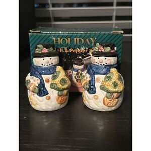 Vintage Snowmen Salt‎ And Pepper Shakers in box New old stock